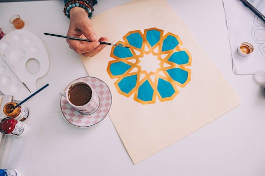 artist painting in studio