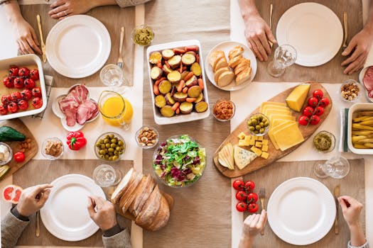 a balanced meal with various food groups